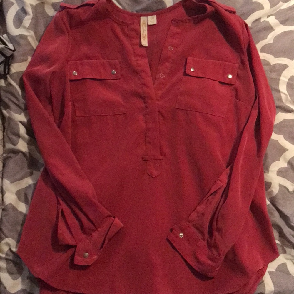 Rose colored tunic.